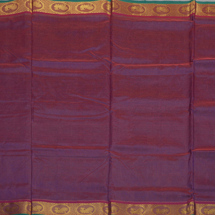 Hayagrivas Handloom Ten Yards Pure Silk Cotton saree in Wine Purple KBE106D7-1