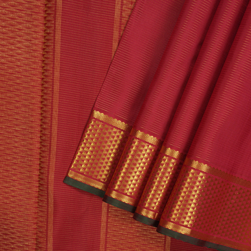 Hayagrivas Handloom Maroon Kanjivaram Ten Yards Silk Saree KBE1071I3-1