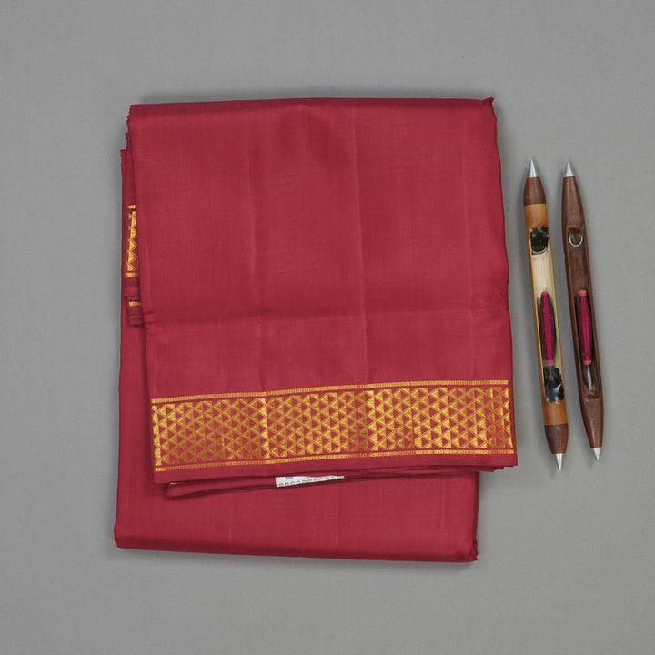 Hayagrivas Handloom Maroon Kanjivaram Ten Yards Silk Saree KBE1071I5-1