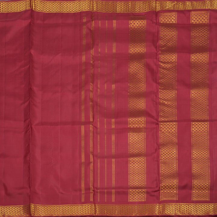 Hayagrivas Handloom Maroon Kanjivaram Ten Yards Silk Saree KBE1071I5-1