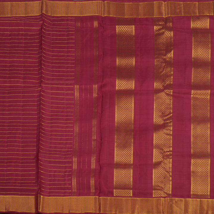 Hayagrivas Handloom Maroon Kanjivaram Ten yards Silk Saree KBE1071I7-1