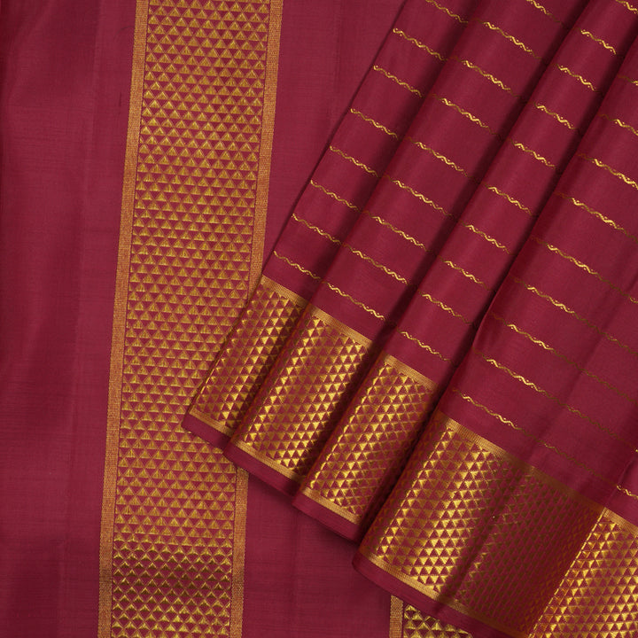 Hayagrivas Handloom Maroon Kanjivaram Ten yards Silk Saree KBE1071I7-1