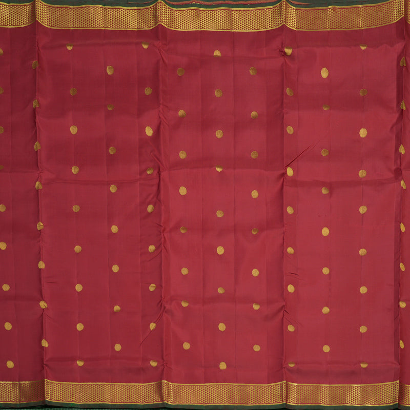 Hayagrivas Handloom Maroon Kanjivaram Silk Saree with Maroon with Manthalir Selvedge Border KBE1071I9-1