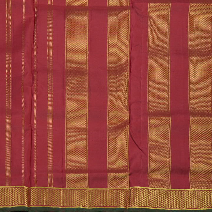 Hayagrivas Handloom Maroon Kanjivaram Silk Saree with Maroon with Manthalir Selvedge Border KBE1071I9-1
