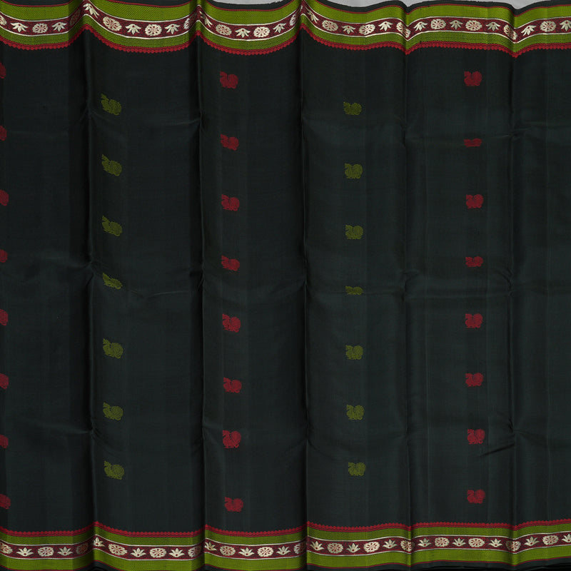 Hayagrivas Handloom Black Kanjivaram Silk Saree KBE1072I8-1