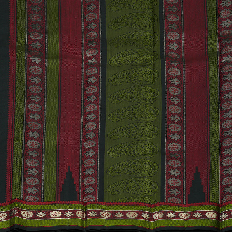 Hayagrivas Handloom Black Kanjivaram Silk Saree KBE1072I8-1