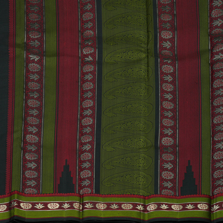 Hayagrivas Handloom Black Kanjivaram Silk Saree KBE1072I8-1