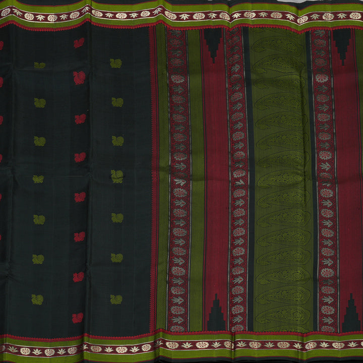 Hayagrivas Handloom Black Kanjivaram Silk Saree KBE1072I8-1
