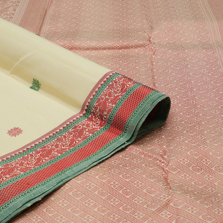 Hayagrivas Handloom Bright Sandal Kanjivaram Silk Saree KBE1073I13-1
