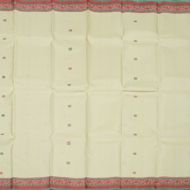 Hayagrivas Handloom Bright Sandal Kanjivaram Silk Saree KBE1073I13-1