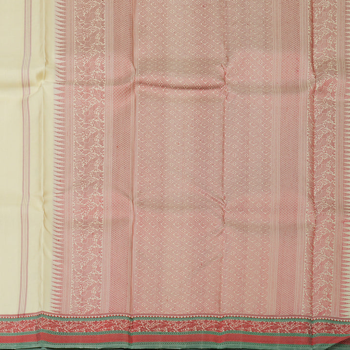 Hayagrivas Handloom Bright Sandal Kanjivaram Silk Saree KBE1073I13-1