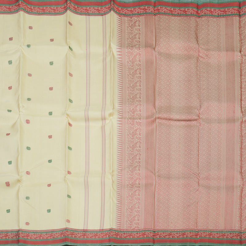 Hayagrivas Handloom Bright Sandal Kanjivaram Silk Saree KBE1073I13-1
