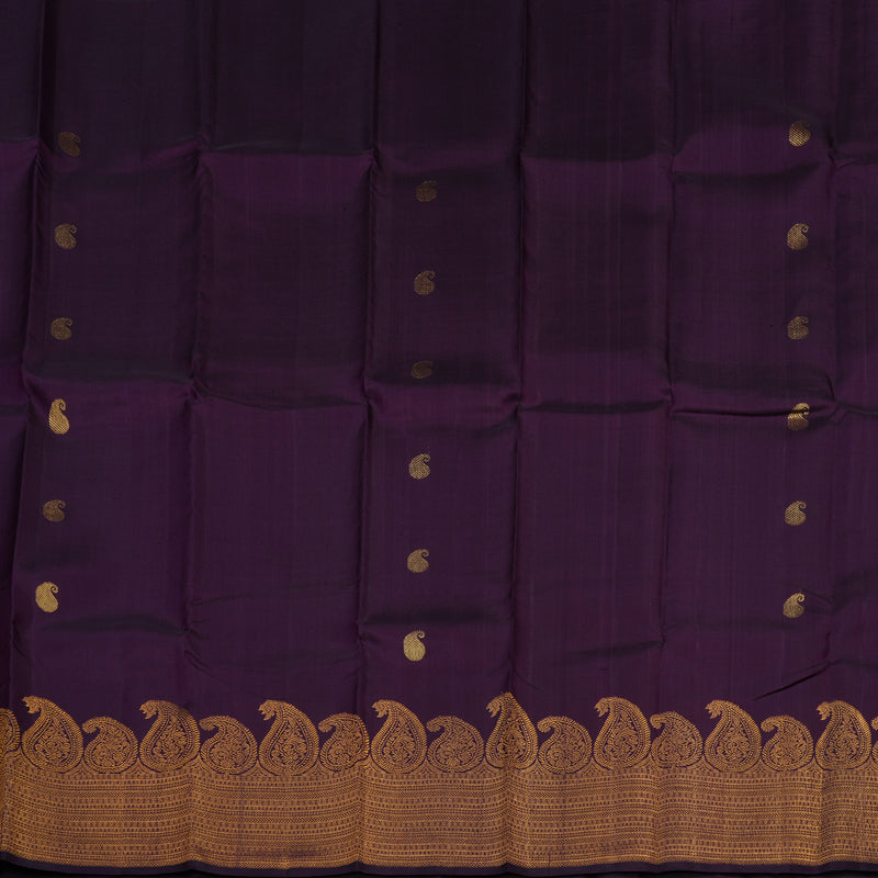 Hayagrivas Handloom Deep Violet Kanjivaram Silk Saree KBE1073I3-2