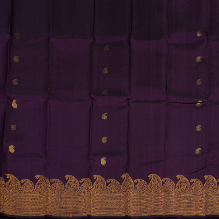 Hayagrivas Handloom Deep Violet Kanjivaram Silk Saree KBE1073I3-2