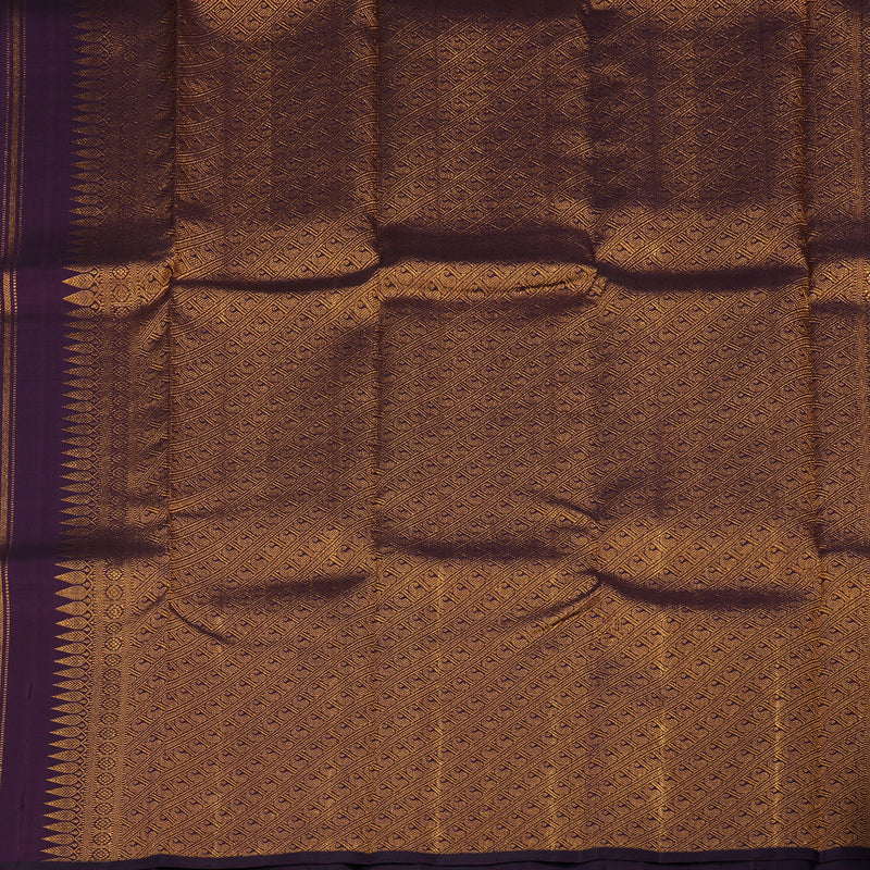 Hayagrivas Handloom Deep Violet Kanjivaram Silk Saree KBE1073I3-2