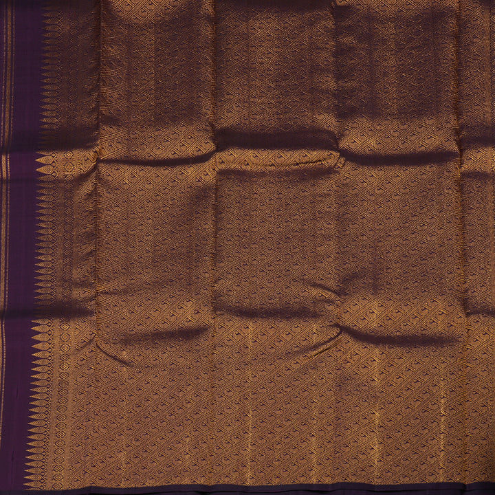 Hayagrivas Handloom Deep Violet Kanjivaram Silk Saree KBE1073I3-2