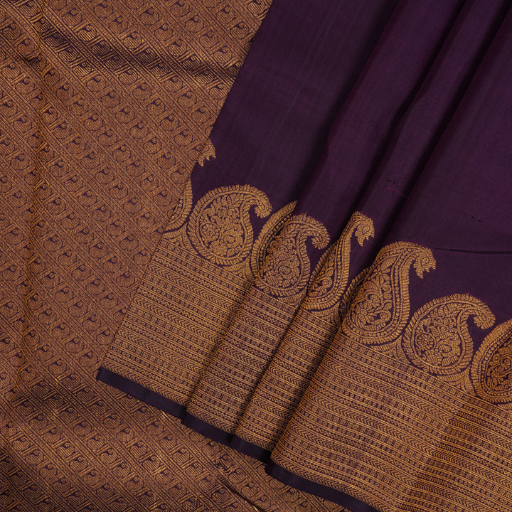 Hayagrivas Handloom Deep Violet Kanjivaram Silk Saree KBE1073I3-2