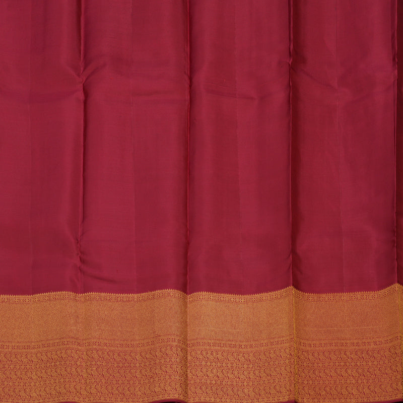 Hayagrivas Handloom Black Kanjivaram Silk Saree with Maroon Border KBE1075I13-1