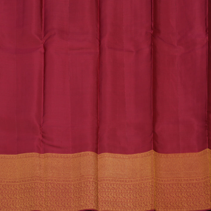 Hayagrivas Handloom Black Kanjivaram Silk Saree with Maroon Border KBE1075I13-1