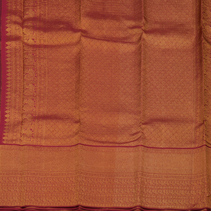 Hayagrivas Handloom Black Kanjivaram Silk Saree with Maroon Border KBE1075I13-1