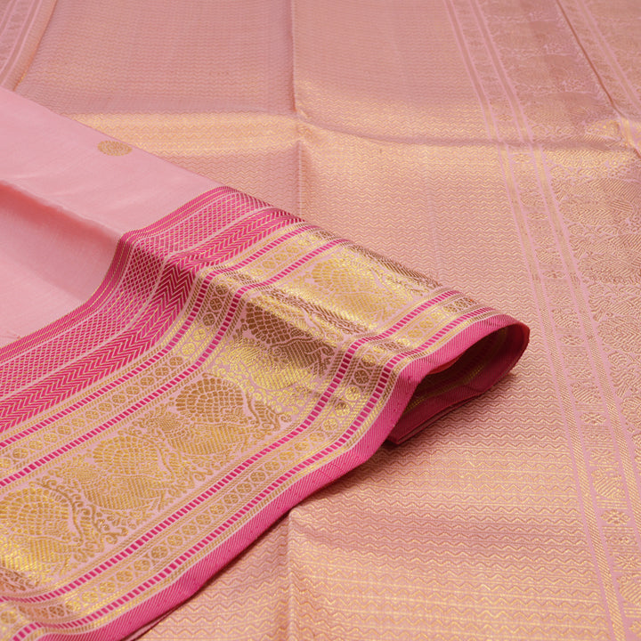 Hayagrivas Handloom Rose Pink Kanjivaram Silk Saree KBE1075I27-1