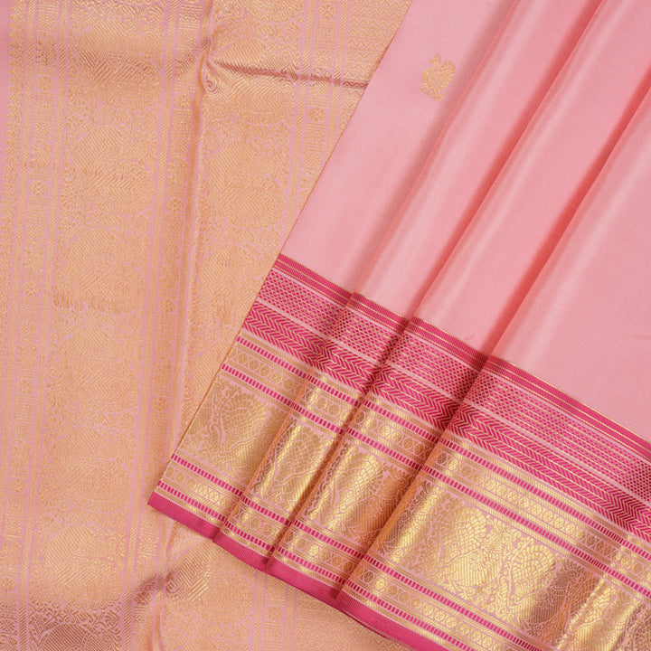 Hayagrivas Handloom Rose Pink Kanjivaram Silk Saree KBE1075I27-1