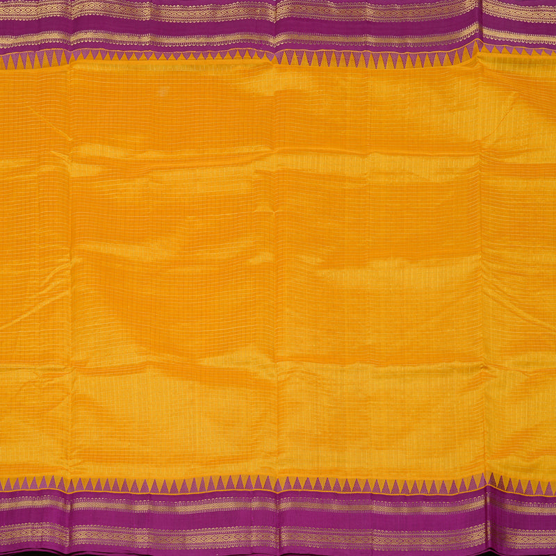 Hayagrivas Handloom Silk Cotton Saree in Mango Yellow KBE107D3-2