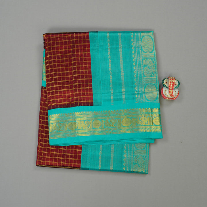 Hayagrivas Handloom Pure Silk Cotton Saree in Intense Wine Maroon KBE107D5-3