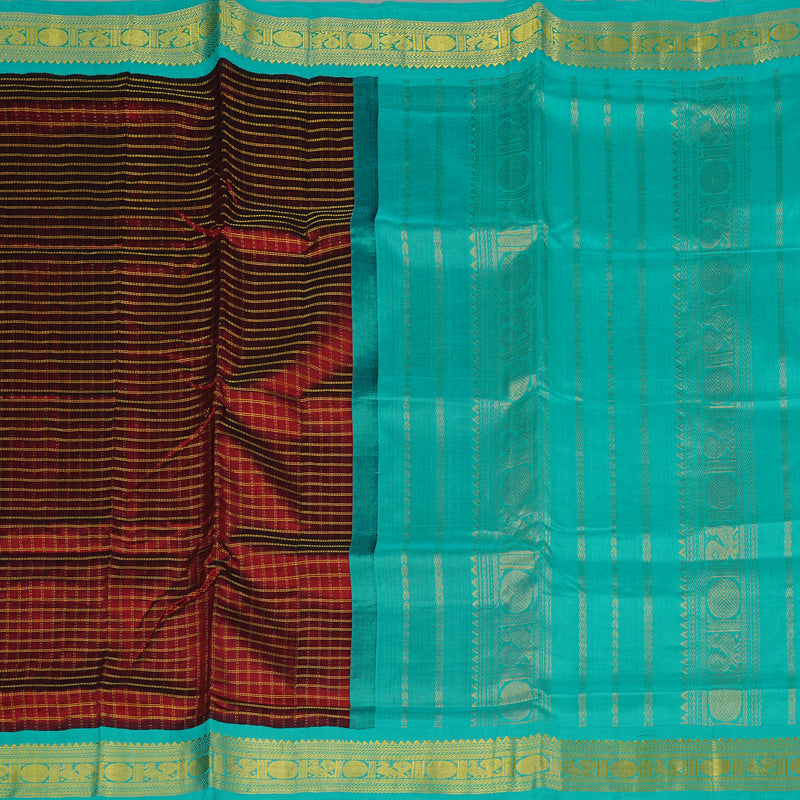 Hayagrivas Handloom Pure Silk Cotton Saree in Intense Wine Maroon KBE107D5-3