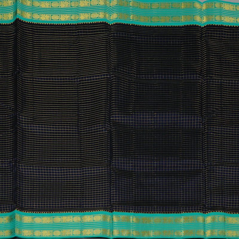 Hayagrivas Handloom Pure Silk Cotton Saree in Captivating Black KBE107D5-4