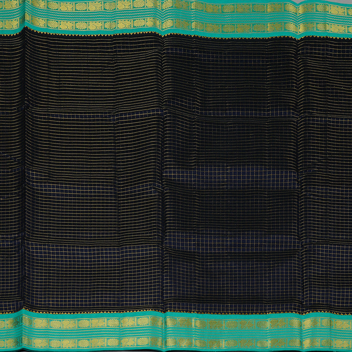Hayagrivas Handloom Pure Silk Cotton Saree in Captivating Black KBE107D5-4