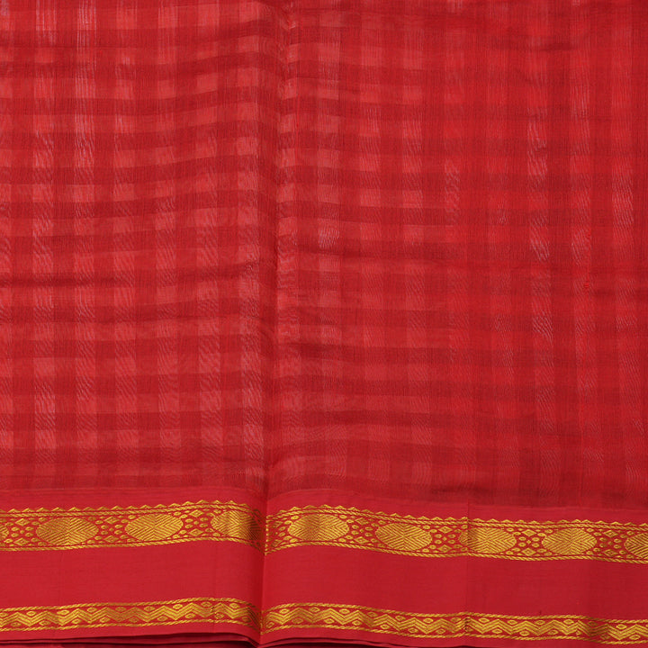 Hayagrivas Handloom Pure Silk Cotton Saree in Timeless Checkered Charm KBE107D6-4