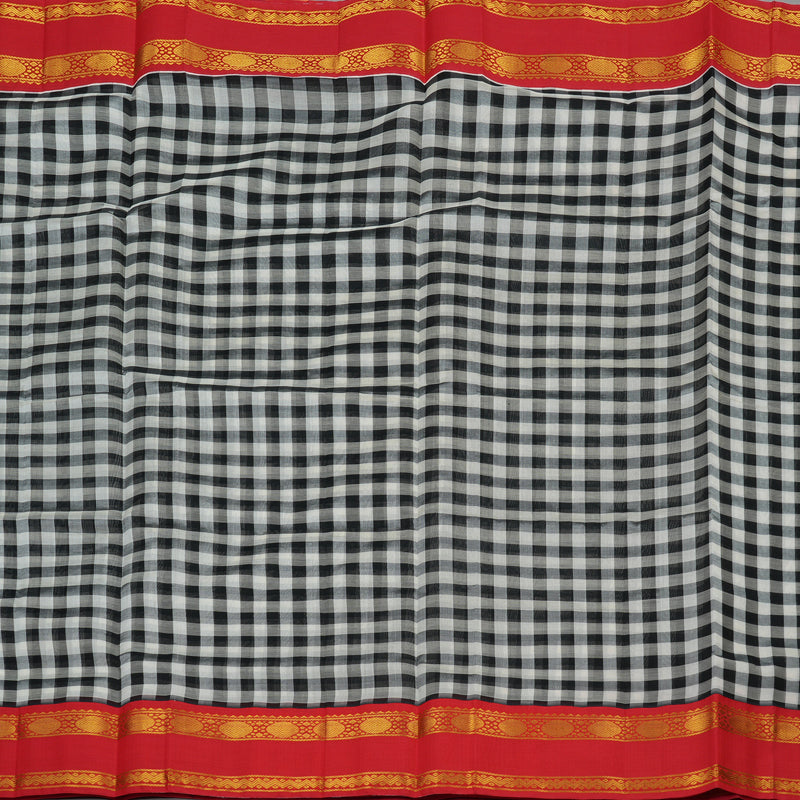 Hayagrivas Handloom Pure Silk Cotton Saree in Timeless Checkered Charm KBE107D6-4