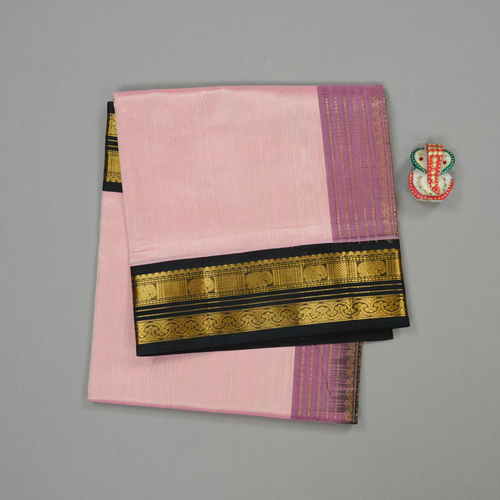 Hayagrivas Handloom Silk Cotton Saree in Alluring Baby Pink KBE107D7-15