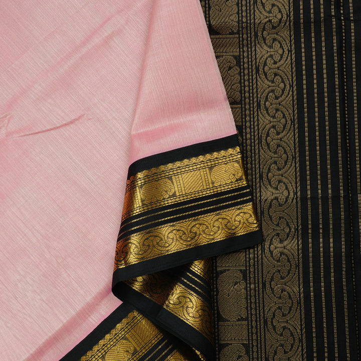 Hayagrivas Handloom Silk Cotton Saree in Alluring Baby Pink KBE107D7-15