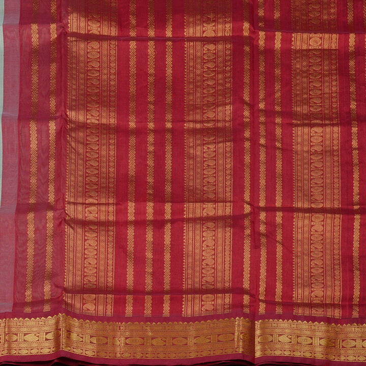 Hayagrivas Handloom Silk Cotton Saree in Striking Silver Grey KBE107D8-11