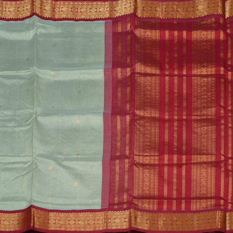 Hayagrivas Handloom Silk Cotton Saree in Striking Silver Grey KBE107D8-11
