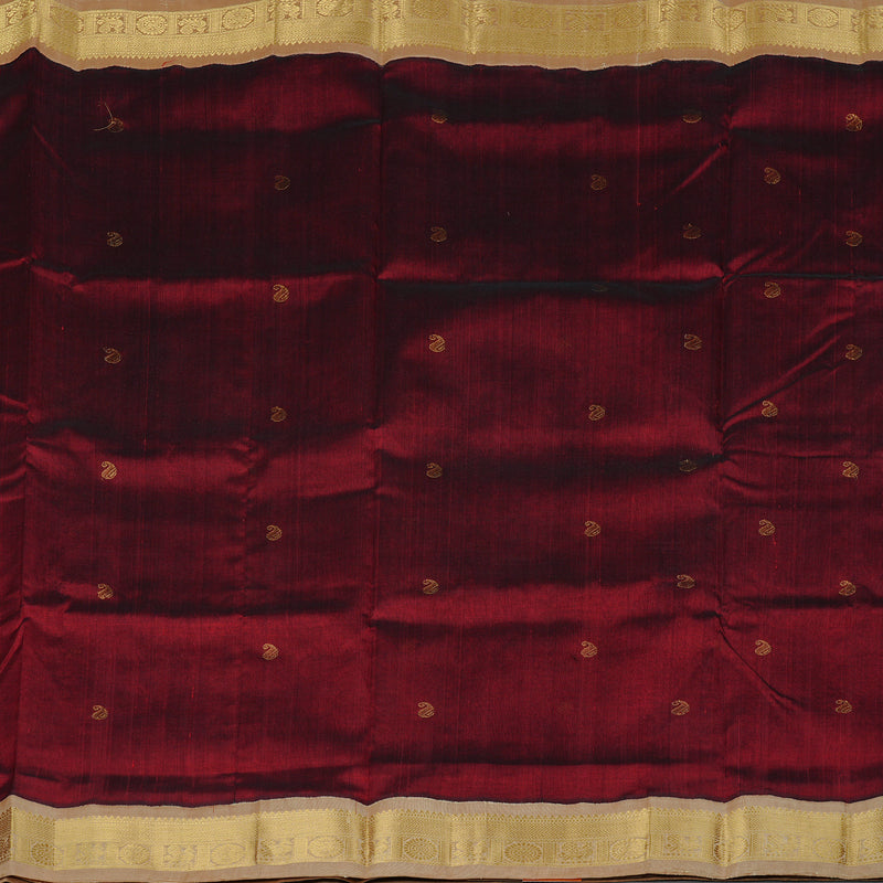 Hayagrivas Handloom Pure Silk Cotton Saree in Majestic Wine Maroon KBE107D8-15