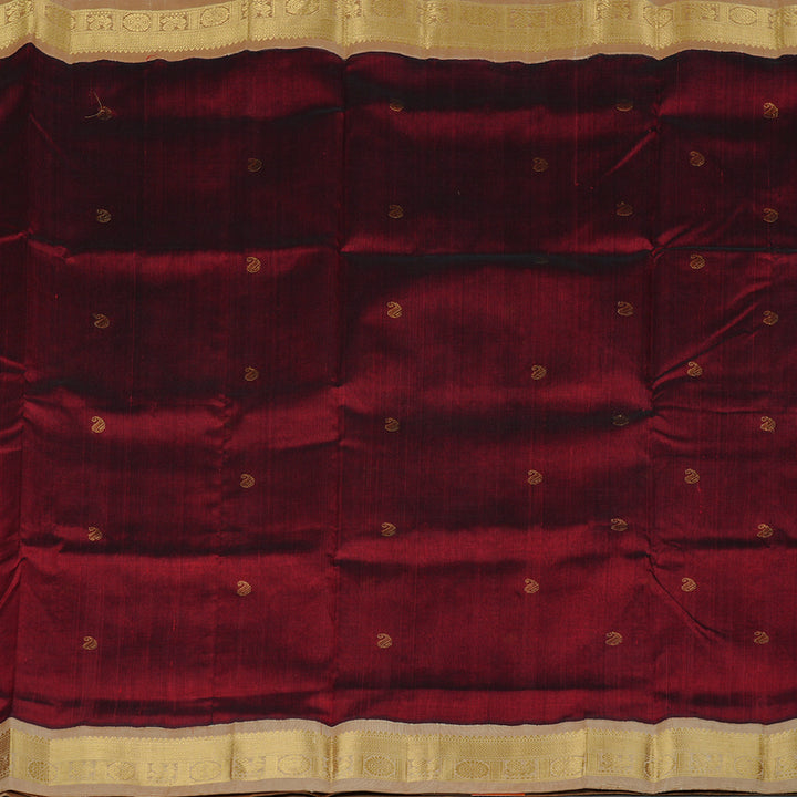 Hayagrivas Handloom Pure Silk Cotton Saree in Majestic Wine Maroon KBE107D8-15