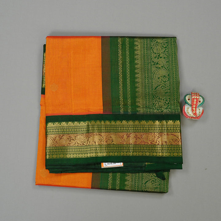 Hayagrivas Handloom Pure Silk Cotton Saree in Captivating Mango Yellow KBE107D8-17