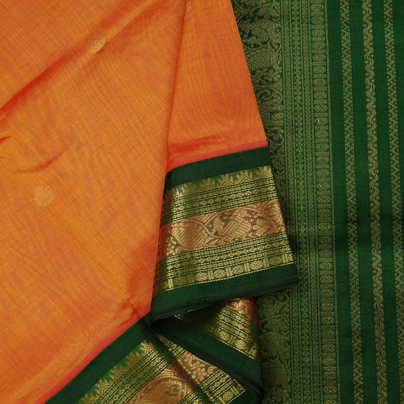 Hayagrivas Handloom Pure Silk Cotton Saree in Captivating Mango Yellow KBE107D8-17