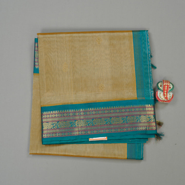 Hayagrivas Handloom Pure Silk Cotton Saree in Divine Sandal KBE107D8-5