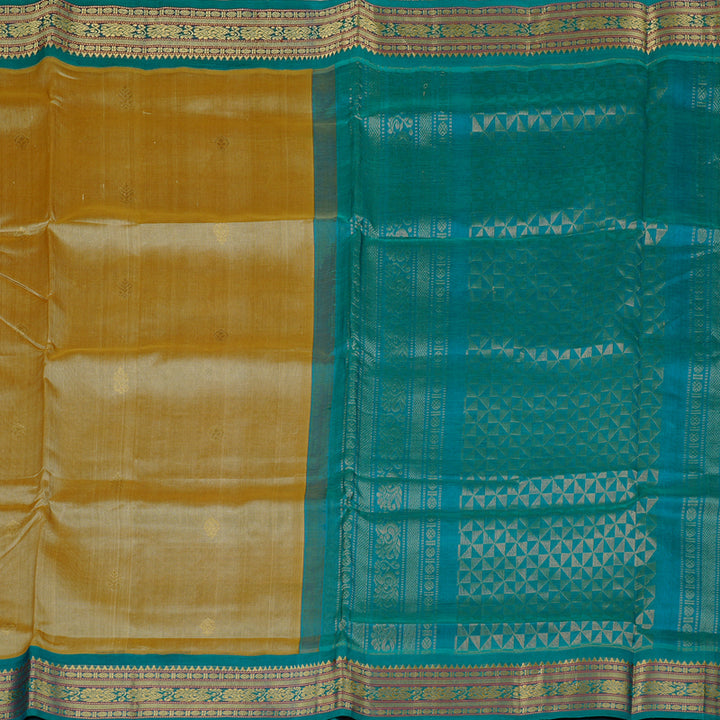Hayagrivas Handloom Pure Silk Cotton Saree in Divine Sandal KBE107D8-5
