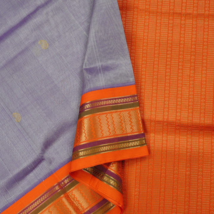Hayagrivas Handloom Pure Silk Cotton Saree in Exquisite Lavender KBE107D8-7
