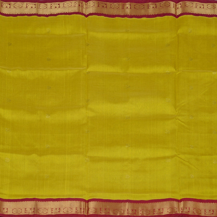 Hayagrivas Handloom Pure Silk Cotton Saree in Enigmatic Lemon Green KBE107D8-8
