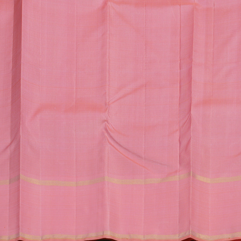 Hayagrivas Handloom Purplish-Blue Kanjivaram Silk Saree with Baby Pink Border KBE1081I4-1