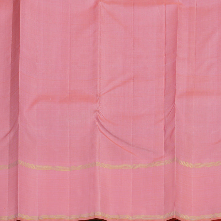 Hayagrivas Handloom Purplish-Blue Kanjivaram Silk Saree with Baby Pink Border KBE1081I4-1
