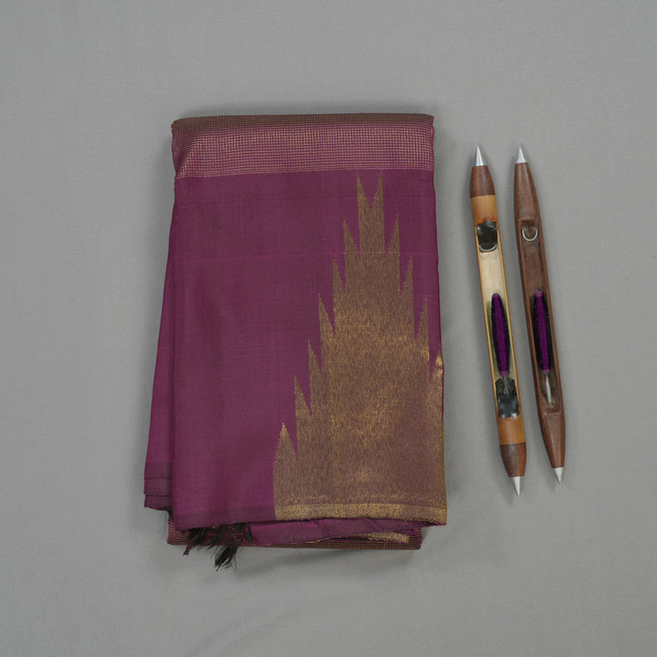 Hayagrivas Handloom Violet Kanjivaram Silk Saree KBE1082I2-1