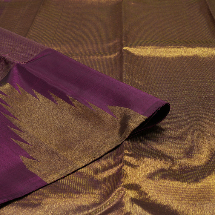 Hayagrivas Handloom Violet Kanjivaram Silk Saree KBE1082I2-1