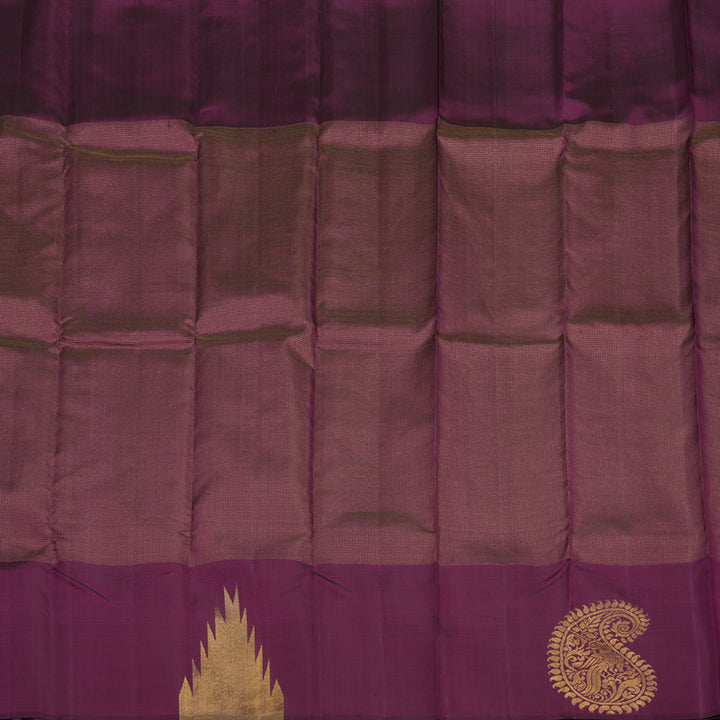Hayagrivas Handloom Violet Kanjivaram Silk Saree KBE1082I2-1